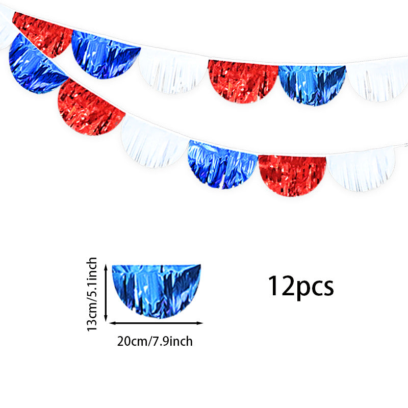 Unisex nan shiny metallic fringe garland with semicircular pendants Kalsten