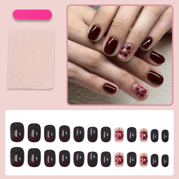 Acrylic nail set with elegant flower decorations Kalsten
