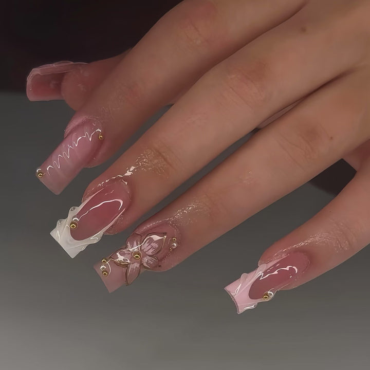 Artistic Floral Press-On Nail Extensions Kalsten