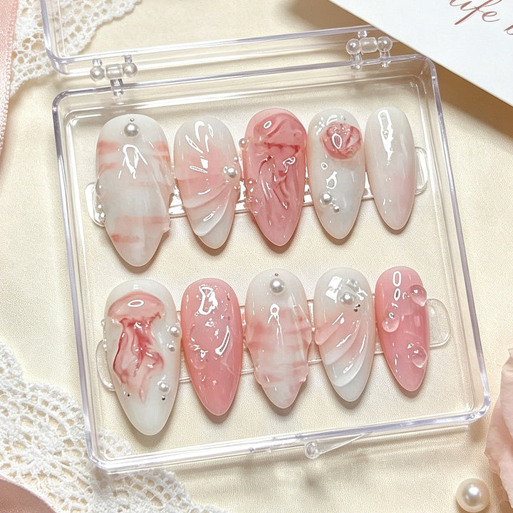 Artistic Marble Effect Press-On Nail Set Kalsten