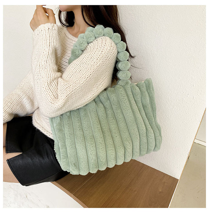 Plush Textured Tote Bag
