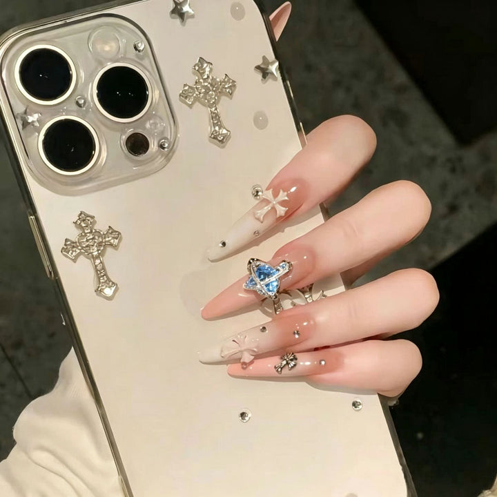 Artistic Nail Design with Decorative Elements Kalsten