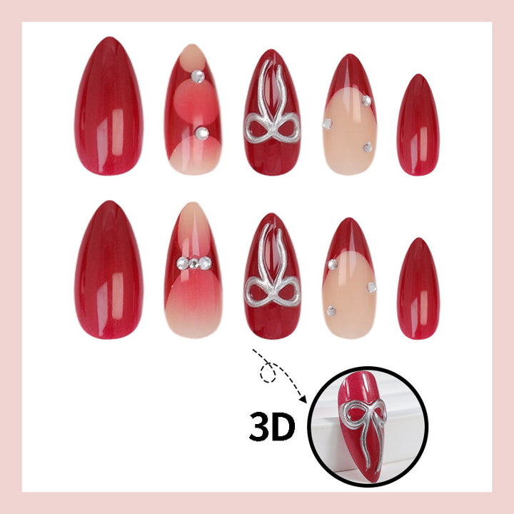 Artificial nail set with luxurious glitter and gemstone embellishments Kalsten