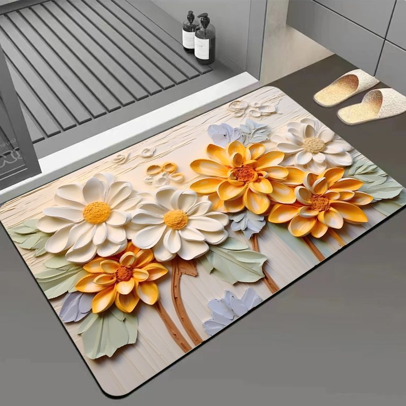 Artistic Floral Design Area Mat