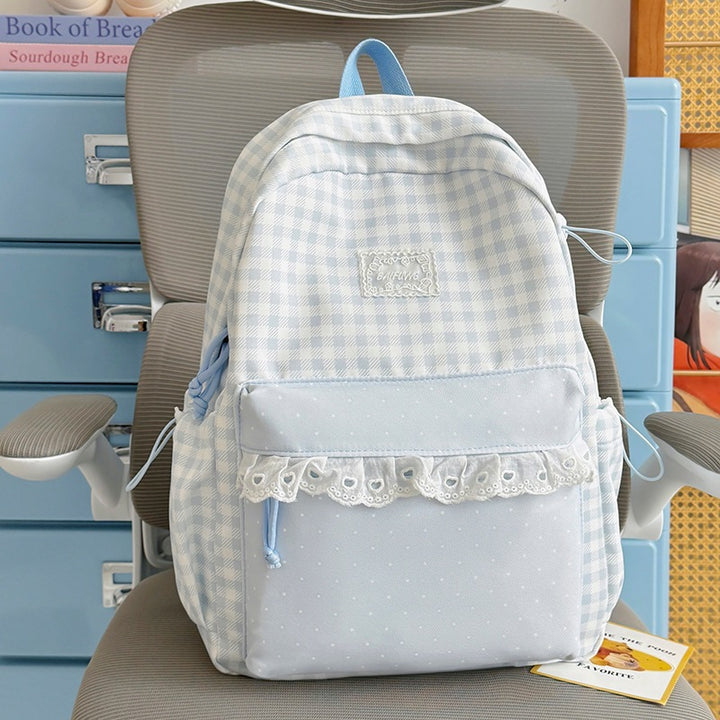 Cute Checkered Pattern Backpack Kalsten