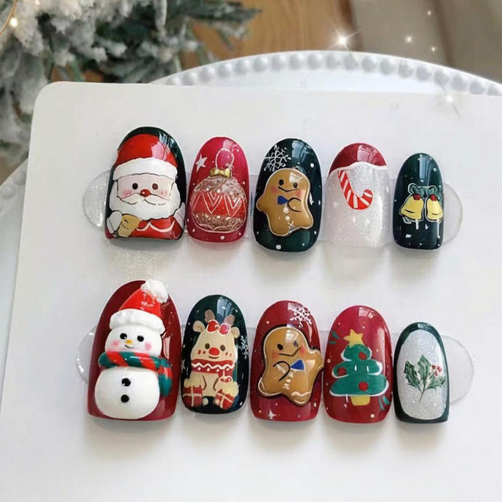 Artificial nail set with festive Christmas motifs Kalsten 1787561395