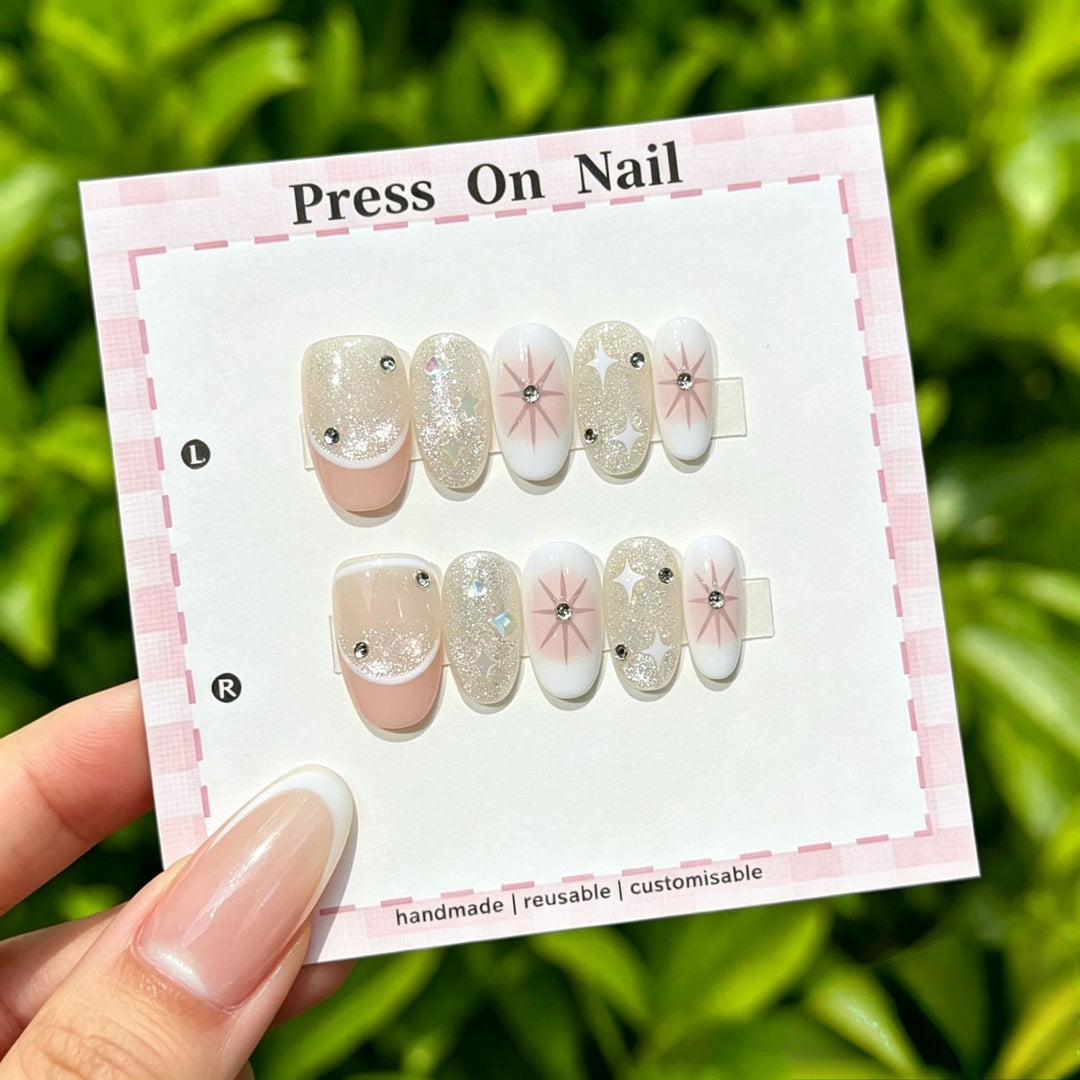 Artistic Floral Press-On Nail Set  1791773803