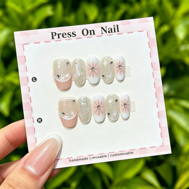 Artistic Floral Press-On Nail Set  1791773803