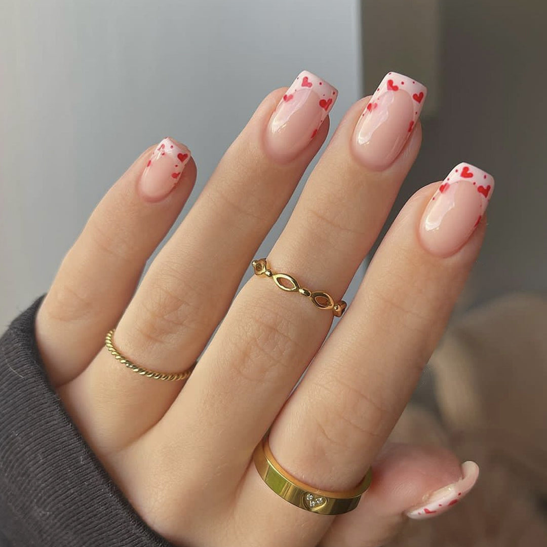 Heart-Accent Acrylic Nail Extensions Kalsten