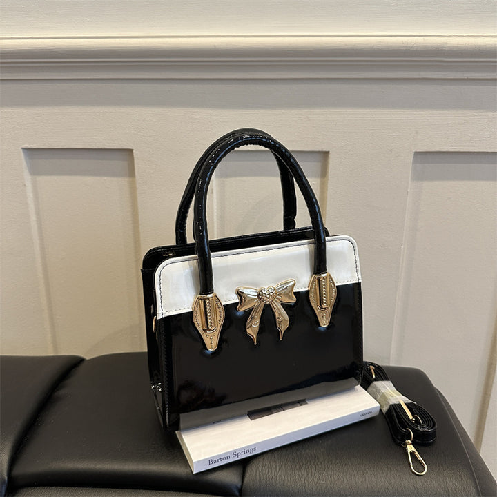 Elegant Bow-Accented Handheld Handbag