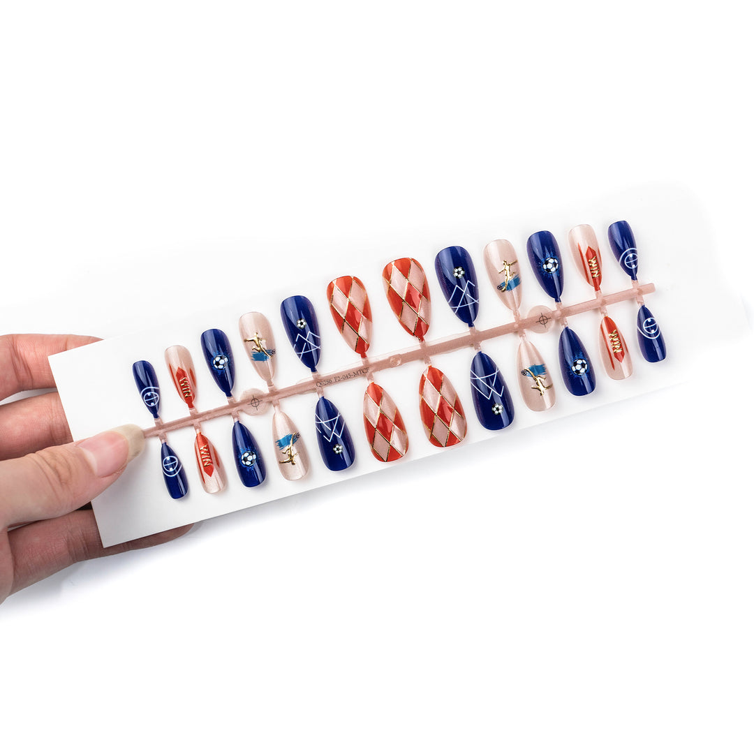 Soccer-Themed Press-On Nail Art Set