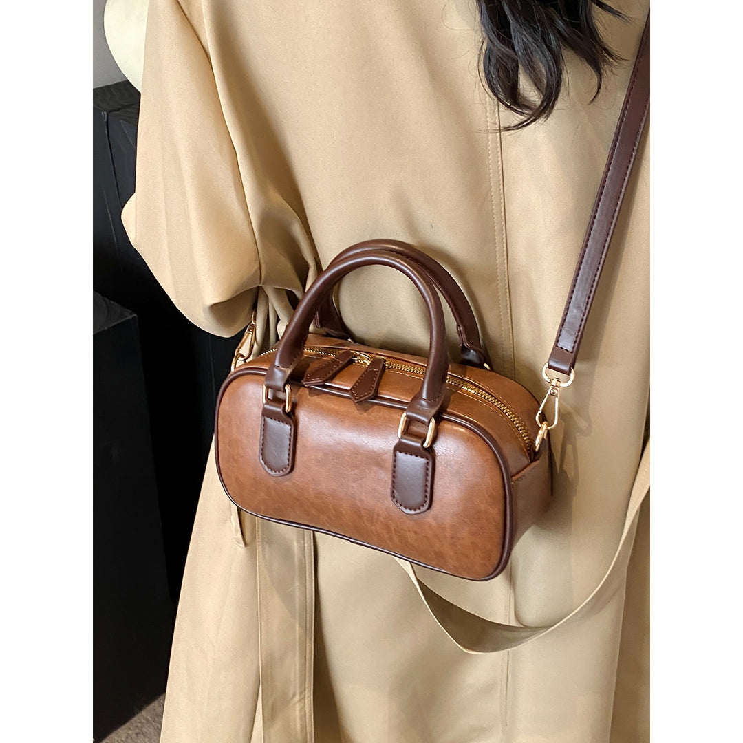 Compact Leather Handheld Satchel Kalsten