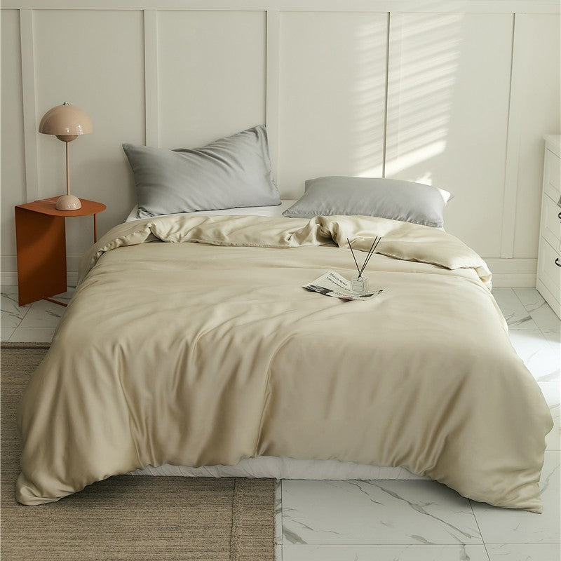 Luxurious Breathable Silk Duvet Cover Set With Hidden Zipper And Wrinkle Resistant Finish