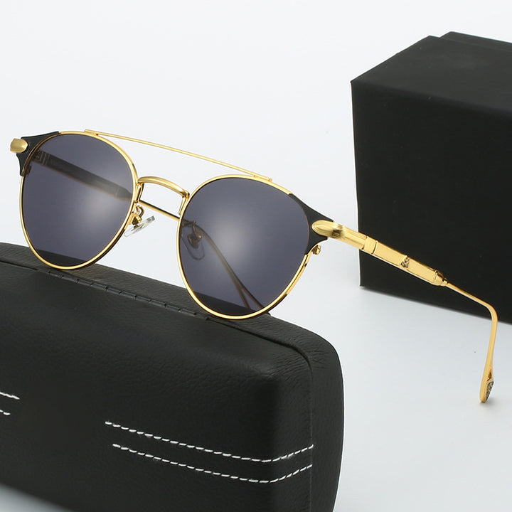Women's round vintage sunglasses with high-quality metal frame and durable design Kalsten