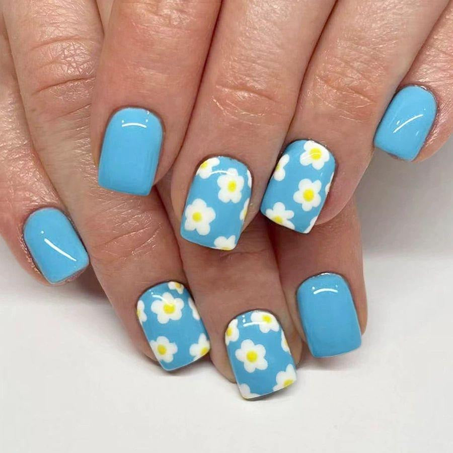 Floral Pattern Acrylic Nail Art Enhancements Kalsten