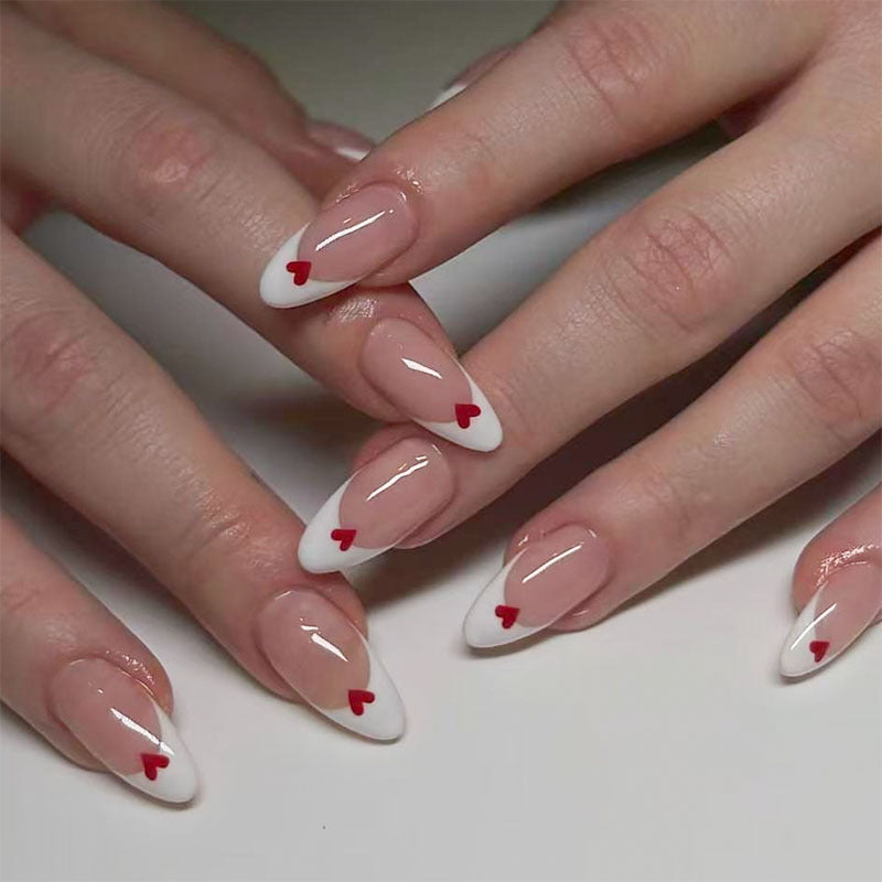 Heart-Accent Press-On Nails