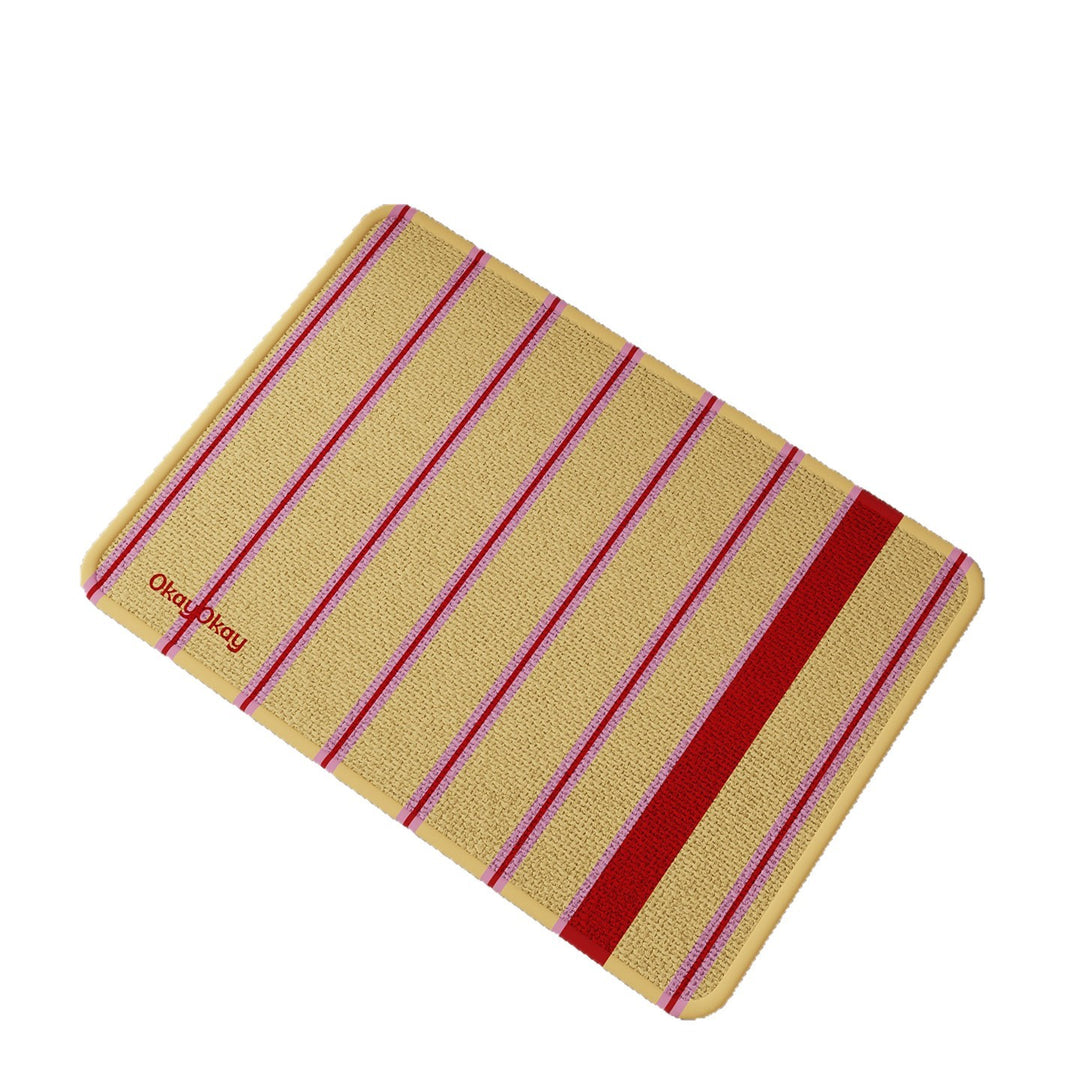 Striped Reversible Microfiber Memory-Foam Entrance and Bath Mat