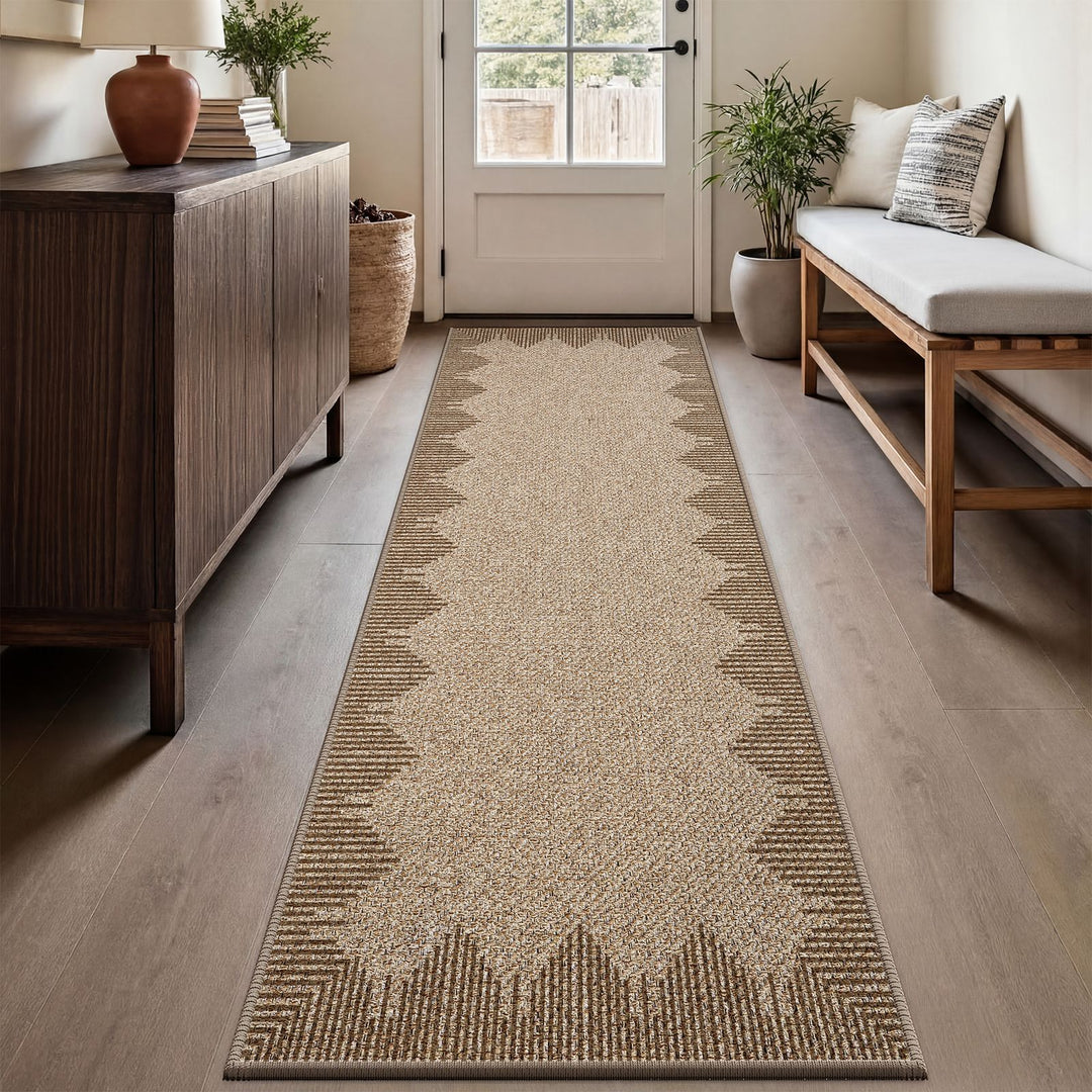 Intricate Floral Design Runner Mat