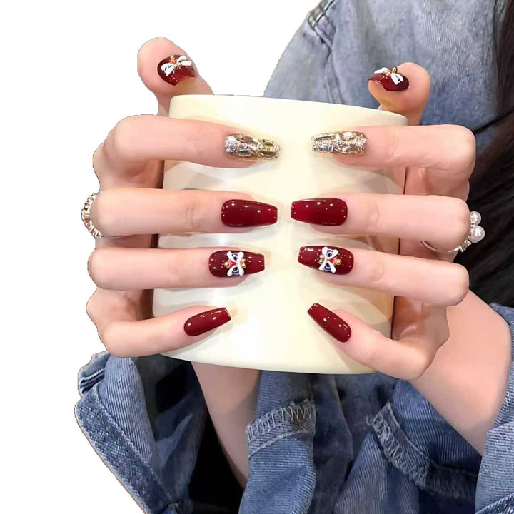 Decoratively Designed Press-On Nail Extensions