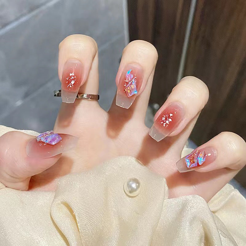 Artistic acrylic nails with glitter elements Kalsten