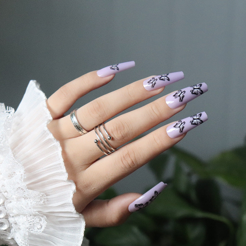 Artistic Floral Print Press-On Nails Kalsten
