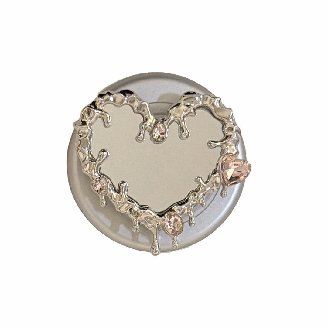 Heart-shaped hand mirror with elegant crystals Kalsten
