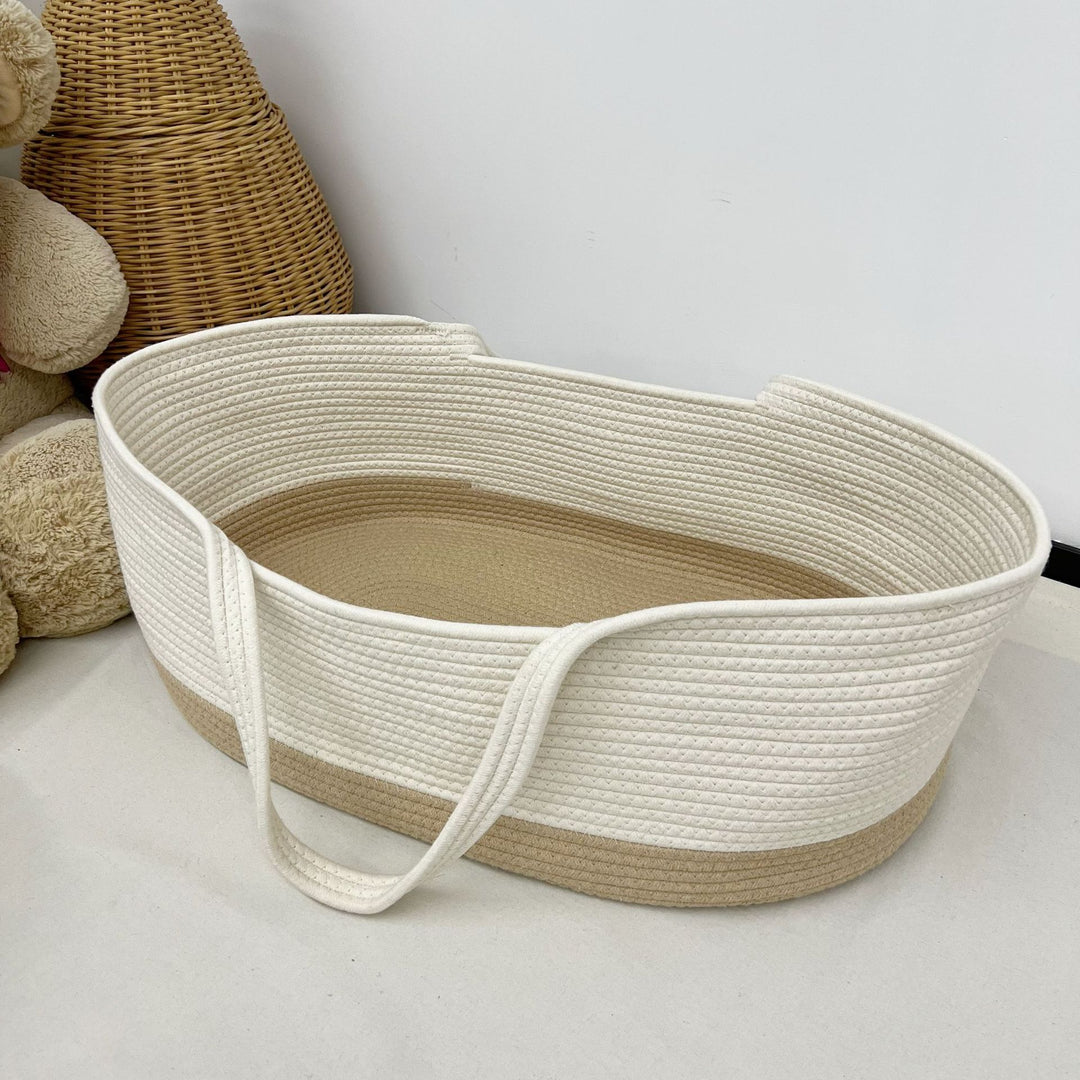 Woven Cotton Portable Moses Basket Baby Bassinet