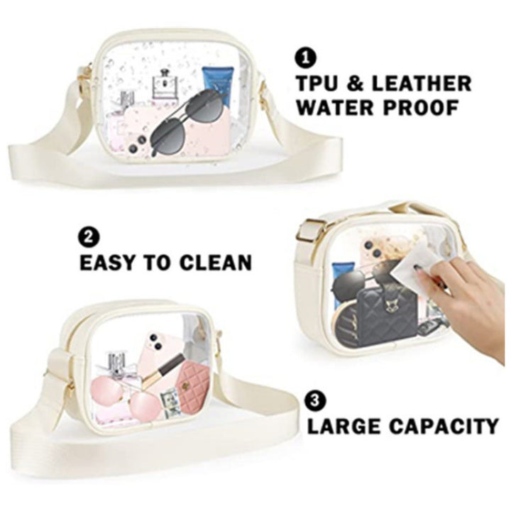Practical shoulder bag with transparent inserts Kalsten
