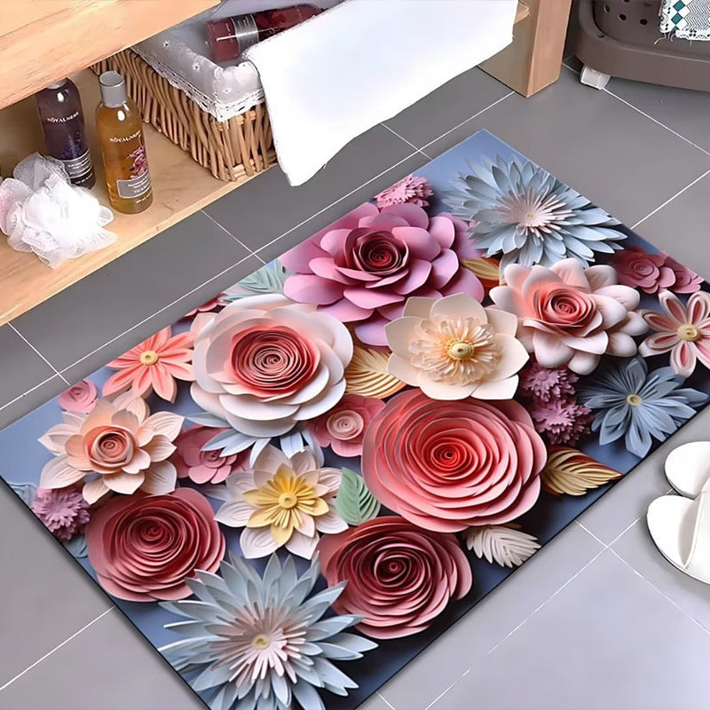Artistic Floral Design Bath Mat Kalsten