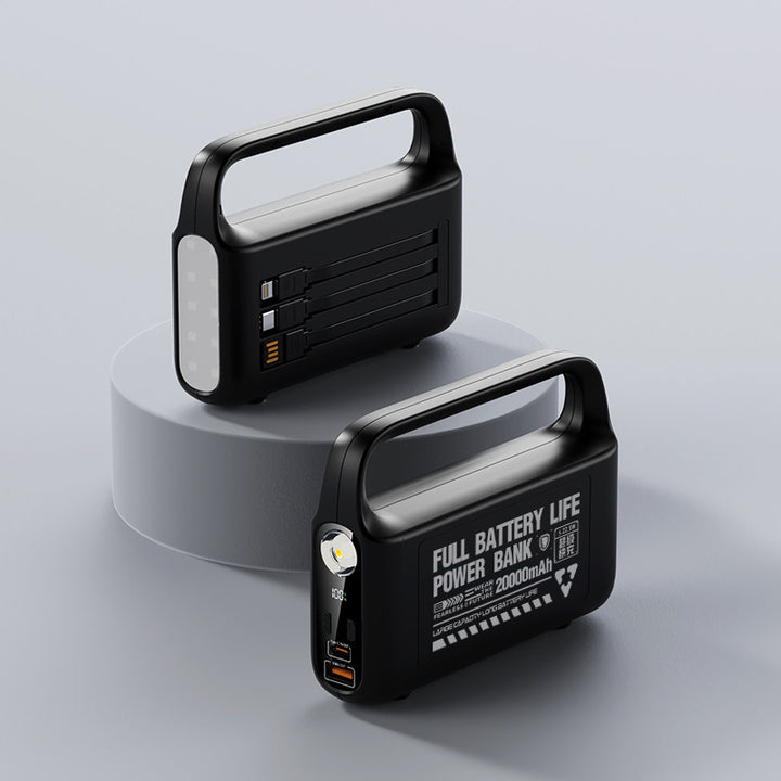 Portable power bank with integrated LED lighting and high capacity Kalsten