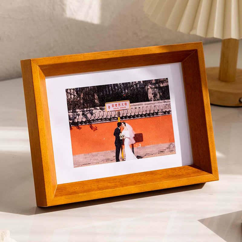 Rustic Wooden Photo Display Frame for Home