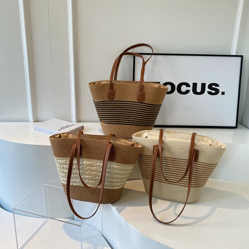 Spacious Woven Straw Tote