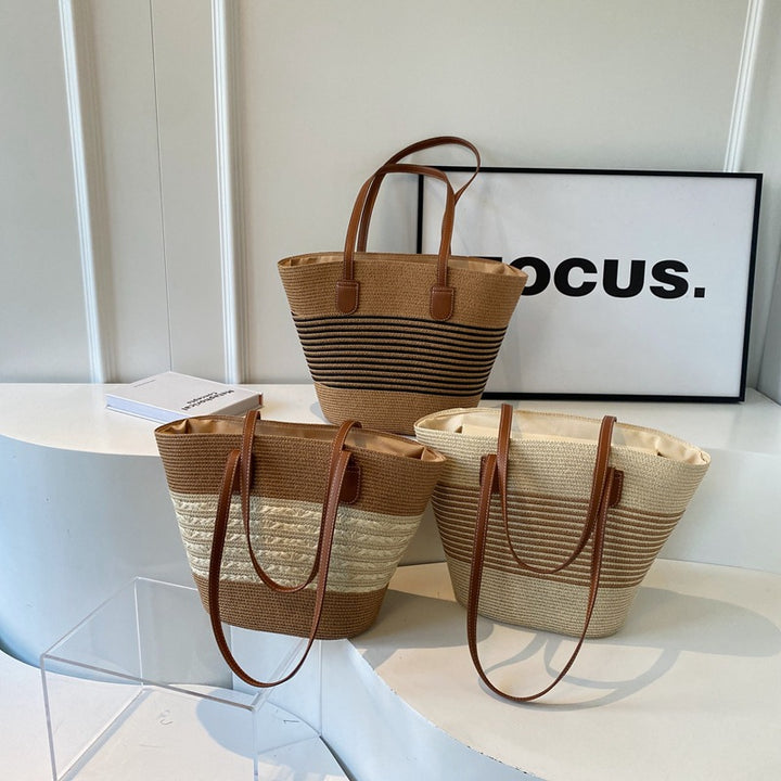Spacious Woven Straw Tote