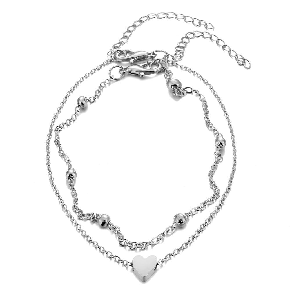 Elegant Double Layered Heart Bracelet Kalsten