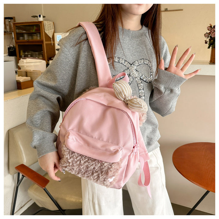 Plush backpack with high-quality surface structure Kalsten