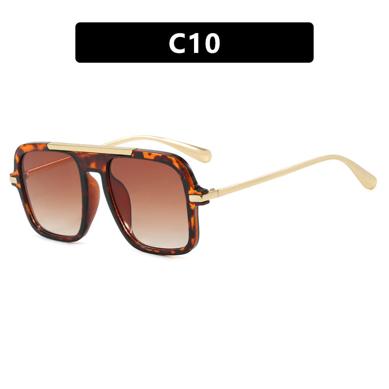 Women's square designer sunglasses with gold accents and protective UV filter Kalsten