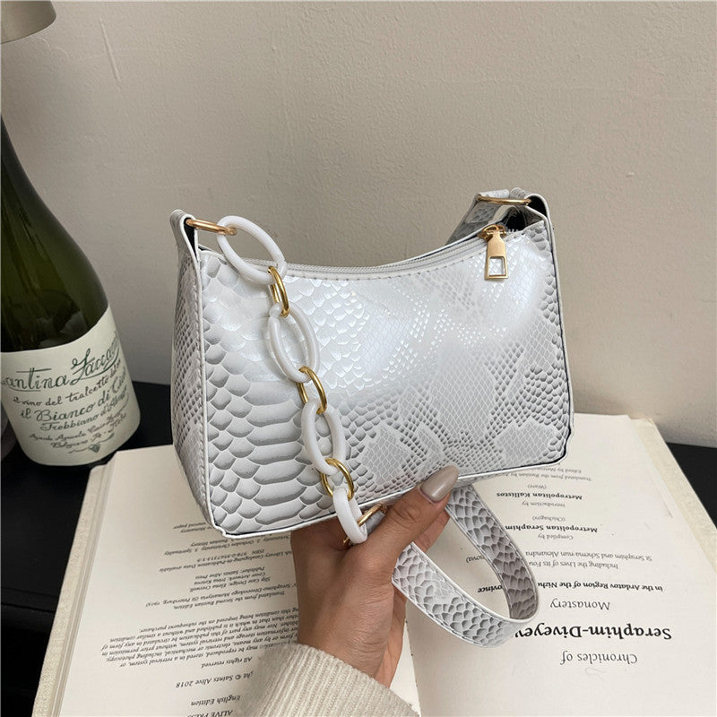 Stylish Textured Snakeskin Effect Handbag Kalsten