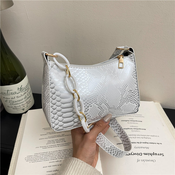 Stylish Textured Snakeskin Effect Handbag Kalsten