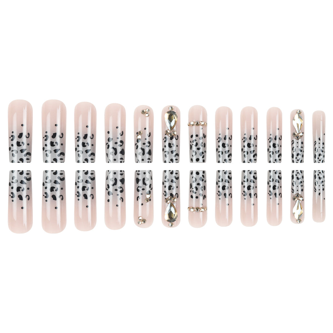 Decorative Stiletto Press-On Nails with Cat Eye and Floral Accents Kalsten