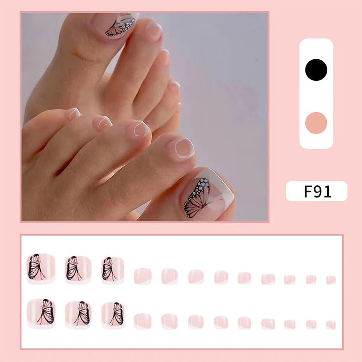 Artistic Butterfly Design Press-On Toenails