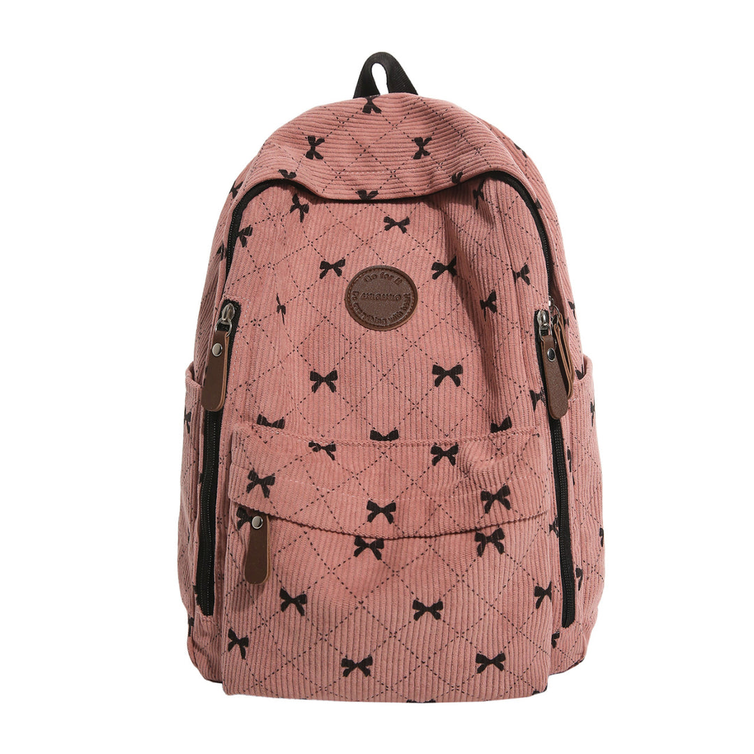 Bow-Embellished Corduroy Backpack Kalsten