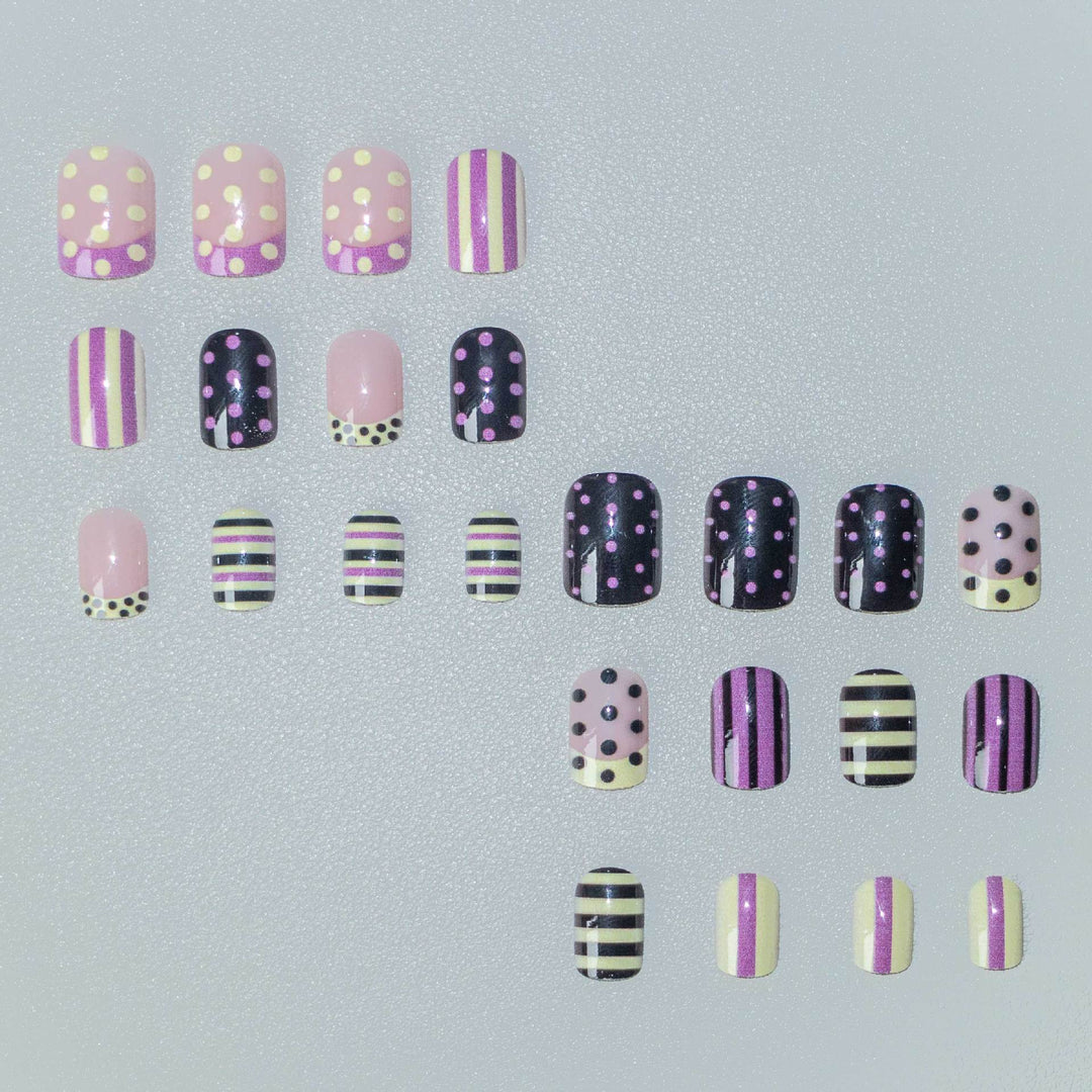 Artistic Striped and Polka Dot Nail Art Kit