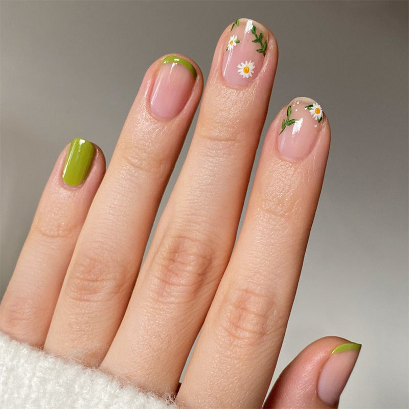 Decorative Press-On Nail Art Set with Botanical Accents kalsten
