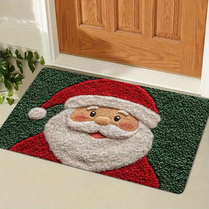 Festive Santa-Themed Door Mat for Home