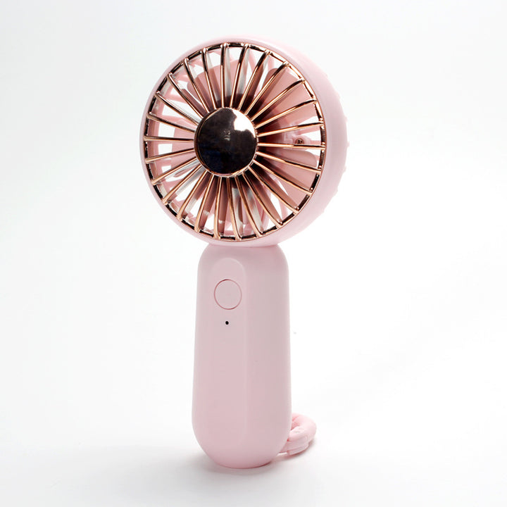 Women's compact portable handheld fan with rechargeable battery and carrying strap Kalsten