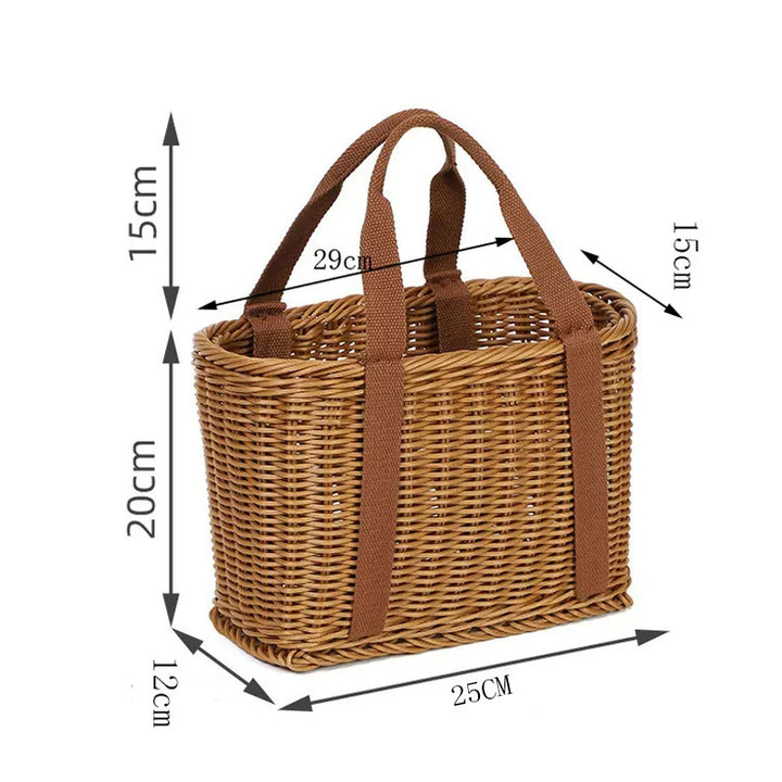 Handcrafted Rectangular Wicker Storage Basket Kalsten