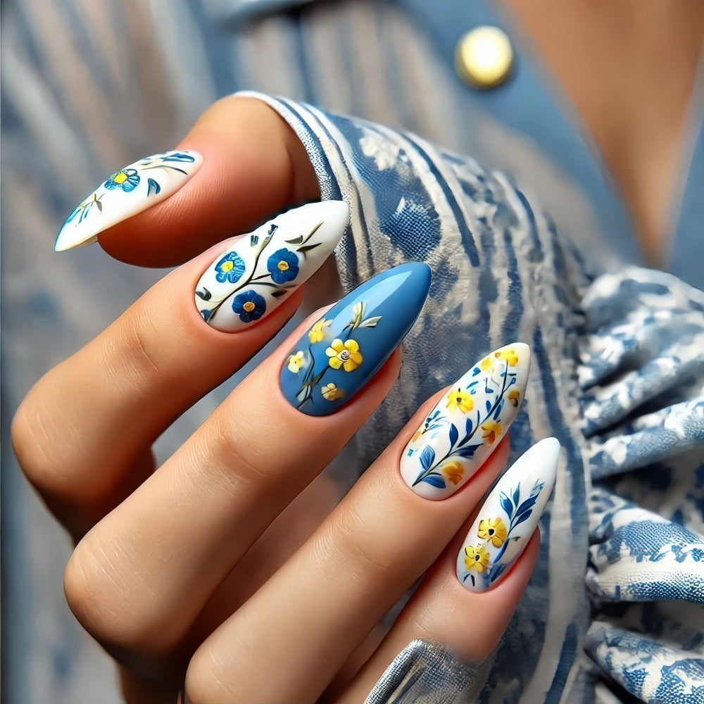 Artificial nails with floral patterns Kalsten