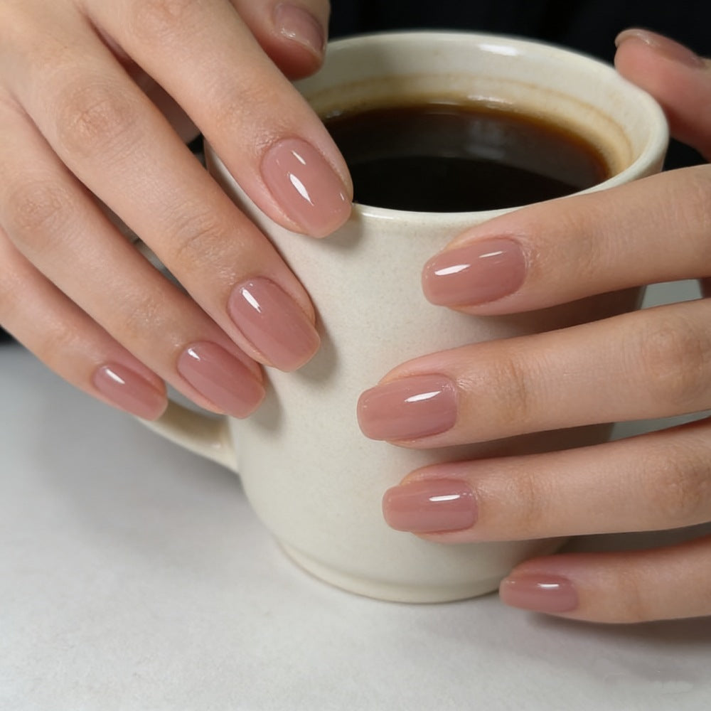 Glossy Natural Press-On Nails Kalsten