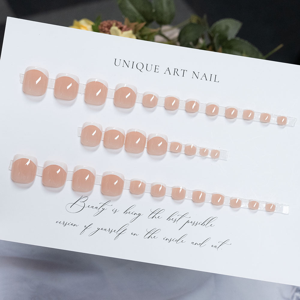 Decorative French Tip Toenail Art
