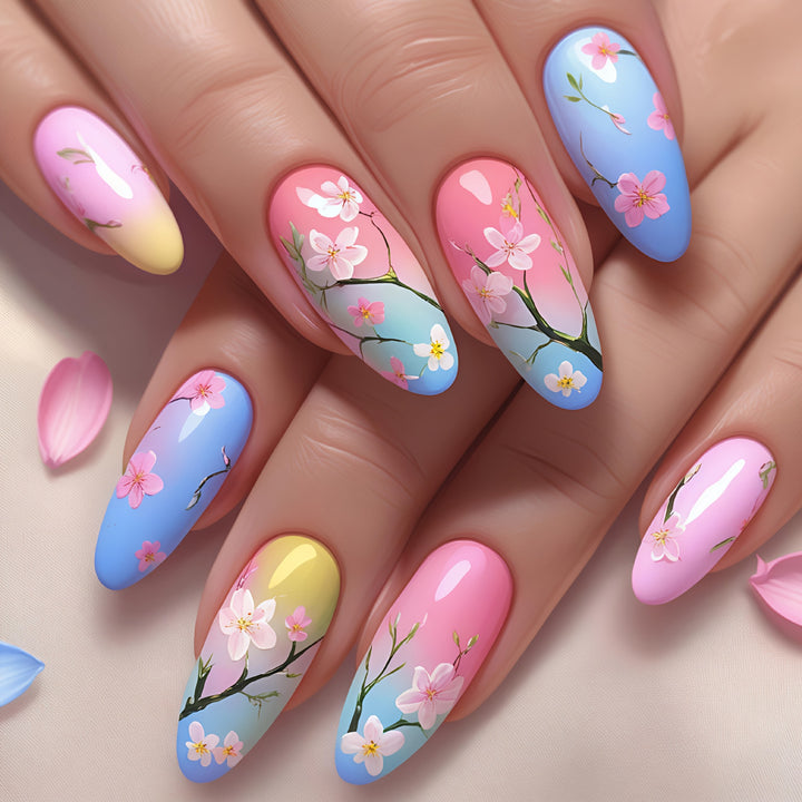 Floral Blossom-Themed Nail Art Kalsten